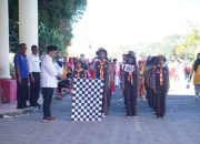 Puluhan Peserta Antusias Ikuti Gerak Jalan Meriahkan HUT Ke-80 RI