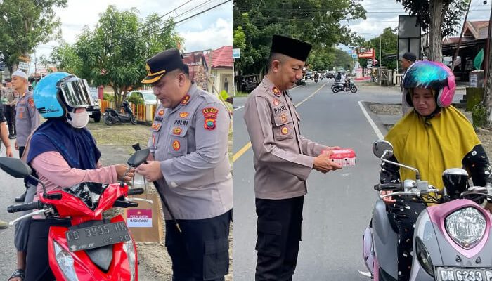 Ramadan Berkah: Polres Boltara Bagi-bagi Takjil ke Pengendara