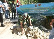 Danrem 133/NW Letakkan Batu Pertama Pembangunan Jembatan Perintis Garuda di Kabgor
