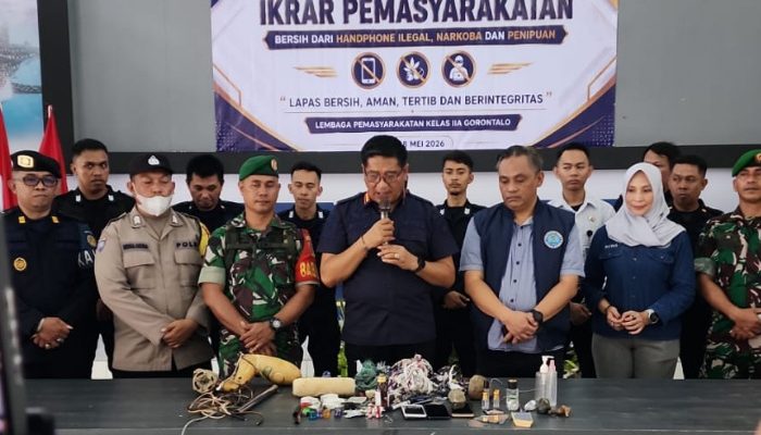 Lapas Gorontalo Gelar Ikrar Pemasyarakatan, Geledah Kamar Hunian dan Tes Urine Warga Binaan serta Petugas