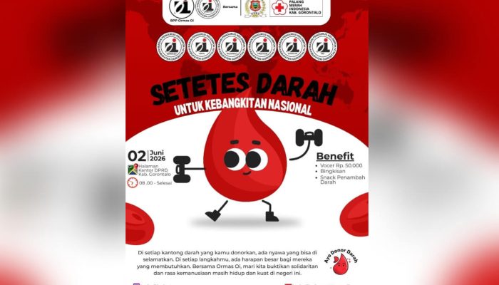 Ayo Donor Darah! BPK OI Limboto Gelar Aksi Kemanusiaan pada 2 Juni Mendatang