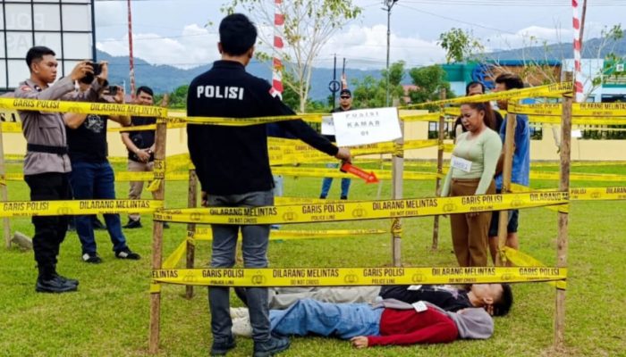 Polres Boltara Gelar Rekonstruksi Pembunuhan di Desa Paku