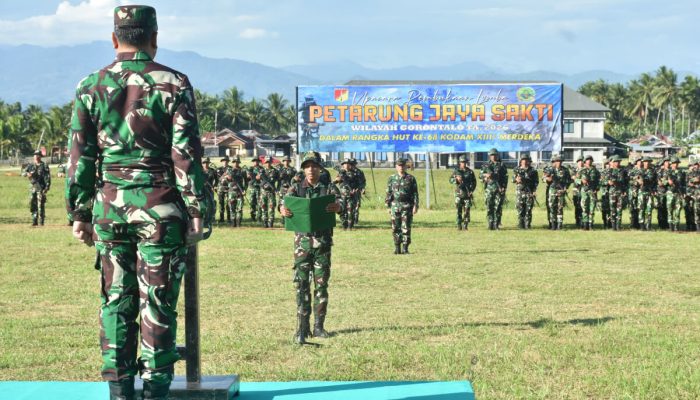 Sambut HUT Kodam XIII/Mdk, Korem 133/NW Gelar Petarung Jaya Sakti: Menembak, Garjas, Silat dan Renang