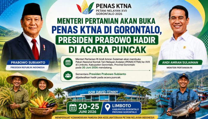 Mentan akan Buka PENAS KTNA di Gorontalo, Presiden Prabowo Hadir di Acara Puncak