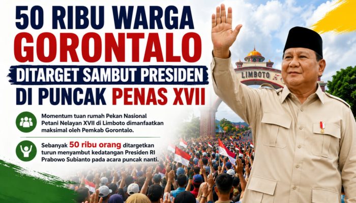 50 Ribu Warga Gorontalo Ditarget Sambut Presiden di Puncak PENAS XVII