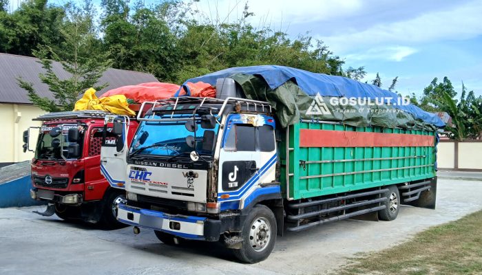 Satlantas Polres Gorontalo Amankan Dua Truk ODOL