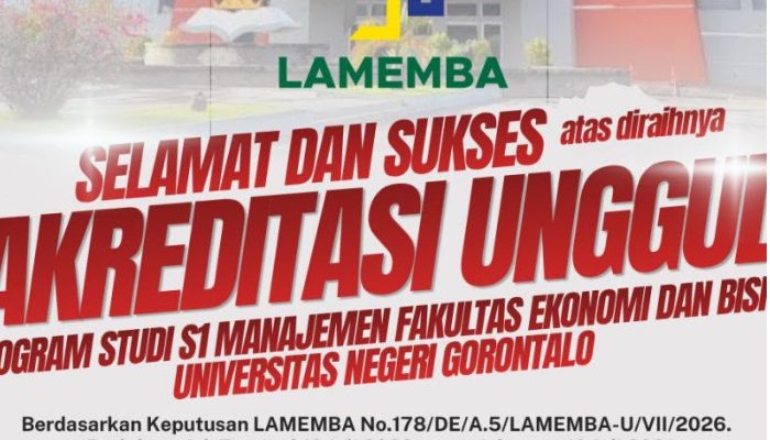 Program Studi S1 ​​Manajemen FEB UNG Raih Akreditasi Unggul LAMEMBA
