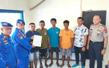 Hanyut di Perairan Gorontalo, Tiga Nelayan Malut Selamat dan Diserahkan ke Keluarga