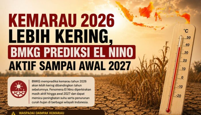 Kemarau 2026 Lebih Kering, BMKG Prediksi El Nino Aktif Sampai Awal 2027
