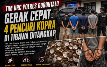 Gerak Cepat Tim URC Polres Gorontalo, 4 Pencuri Kopra di Tibawa Ditangkap