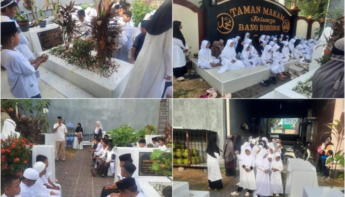 Momentum HUT Ke-81 RI, Santri RCQ Ziarah dan Doakan Mantan Bupati Gorontalo David Bobihoe