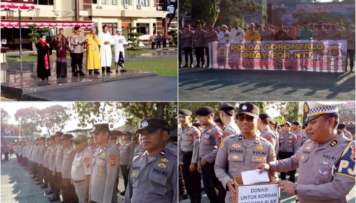Polda Gorontalo Gelar Doa Bersama dan Galang Donasi untuk Korban Gempa di NTT