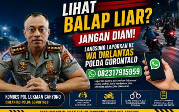 Lihat Balap Liar? Jangan Diam, Langsung Laporkan ke WA Dirlantas Polda Gorontalo