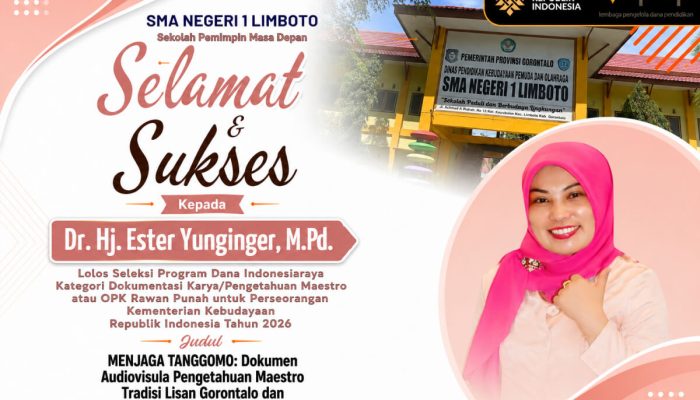 Kepala SMAN 1 Limboto Lolos Program Dana Indonesiana Kementerian Kebudayaan, Angkat Tradisi Tanggomo Gorontalo