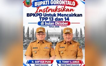 Siapkan Rp6,56 Miliar, Pemkab Gorontalo Bakal Bayar TPP 13 dan 14 ASN Awal Oktober