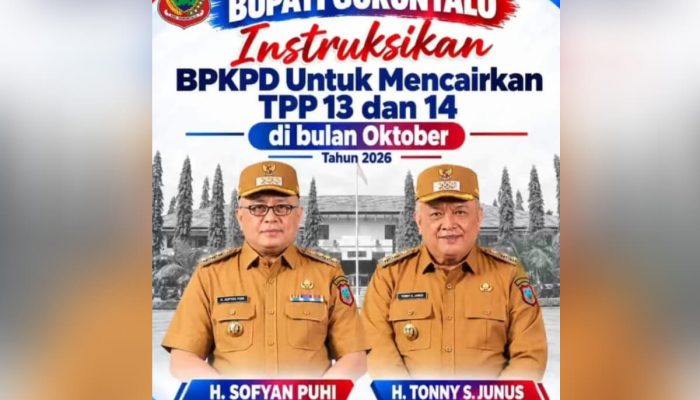 Siapkan Rp6,56 Miliar, Pemkab Gorontalo Bakal Bayar TPP 13 dan 14 ASN Awal Oktober
