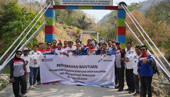 Jembatan Kaluppini Kembali Kokoh,  Pertamina Pulihkan Akses Vital 5 Desa di Enrekang