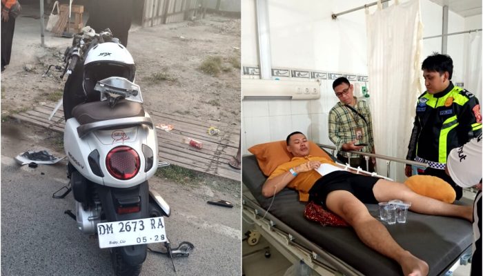 Pengendara Scoopy Putih Diduga Kabur Usai Tabrak Wartawan di Jalan HB Yasin