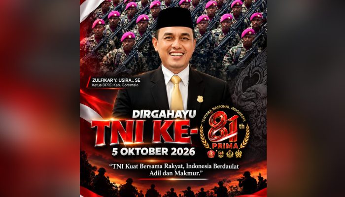 Dirgahayu TNI Ke-81: Ketua DPRD Gorontalo Apresiasi Pengabdian Prajurit