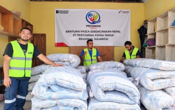 Pertamina Sulawesi Salurkan Bantuan Perlengkapan Tidur bagi Penyintas Banjir Bandang di Nepal